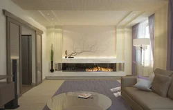 Bio-fireplaces in the living room interior