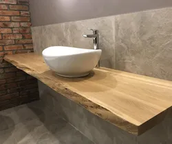 Countertops чӯбӣ барои акс ванна