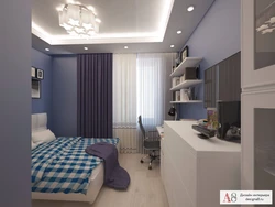 Design of a teenager's room in a modern style for a boy in an apartment