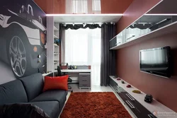 Design of a teenager's room in a modern style for a boy in an apartment