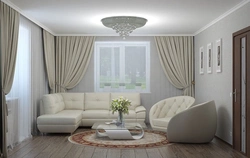 Living room interior design with corner window