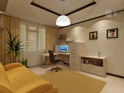 Living room office interior design photo