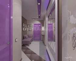 Lilac color in the hallway interior