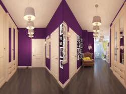 Lilac color in the hallway interior