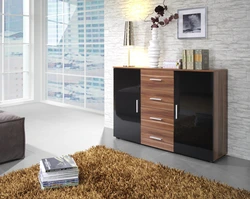 Modern design chest of drawers for the living room photo