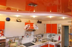 Натяжные потолки виды фото для кухни