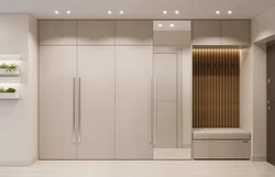 Hallway Design With A Wardrobe In Light Colors