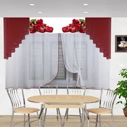Curtain design for the kitchen in a modern style, short