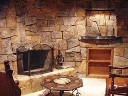 Apartment interior with natural stone
