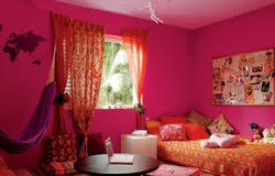 Bedroom interior fuchsia