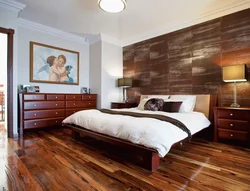 Laminate on the bedroom wall in the interior