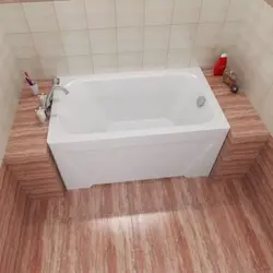 Bathroom design with sit-down bathtub
