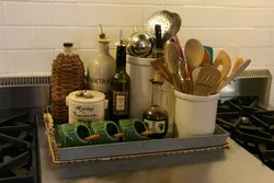 Tray in the kitchen interior