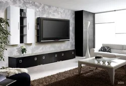 Wall cabinet in the living room in a modern style photo