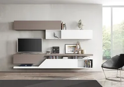 Wall cabinet in the living room in a modern style photo