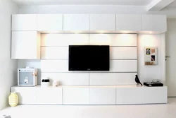 Wall cabinet in the living room in a modern style photo