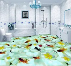 Photo of bathtub with 3D panels