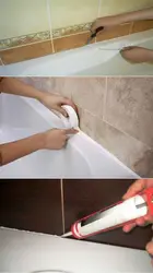 Как заделать ванну от стены щели фото