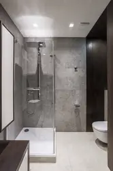 Bathroom Shower Made Of Tiles Combined With Toilet Photo