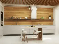Kitchens without wall cabinets in the interior of a country house