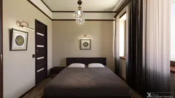 Дизайн спальни с коричневым полом