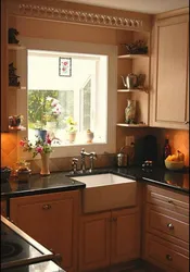 Design Of A Small Corner Kitchen With A Window