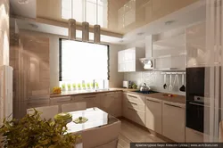 Kitchen design 20 sq m photo with a window in the house