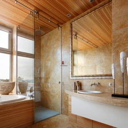Bath wooden ceiling photo