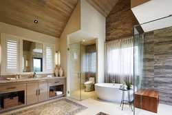 Ванна деревянный потолок фото