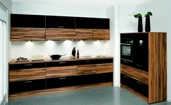 Kitchens in black with wood photo