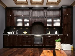 Kitchens In Black With Wood Photo