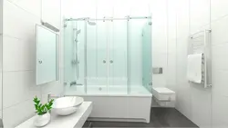 Glass partitions for bathroom sliding photo