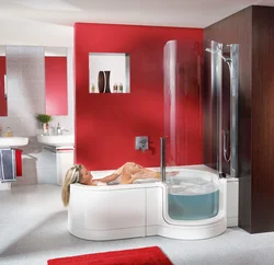 Дизайн ванной комнаты с душевой кабиной и инсталляцией