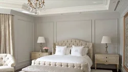 Moldings in the bedroom interior photo