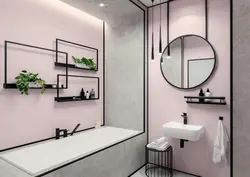 Ванная комната с черными смесителями фото