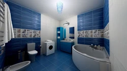 Дизайн маленькой ванны синий