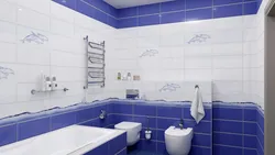 Дизайн маленькой ванны синий