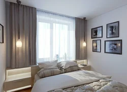 Дизайн спальни в маленькой комнате с окном