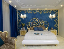 Golden bedroom interior photo