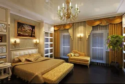Golden bedroom interior photo