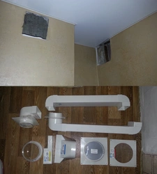 Photo of installing a hood in the kitchen