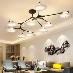 Ceiling chandeliers for suspended ceilings in the living room photo interior