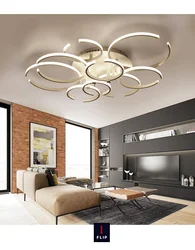 Ceiling chandeliers for suspended ceilings in the living room photo interior