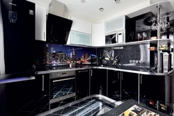 Kitchen design photo corner black