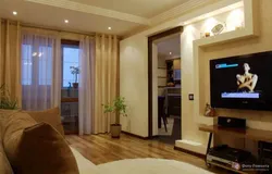 Living room interior with door to bedroom
