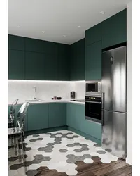 Kitchen In Green Tones Design Photo For A Small Kitchen