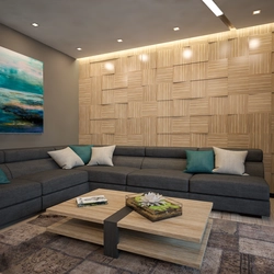 Wall panels photo in the living room interior