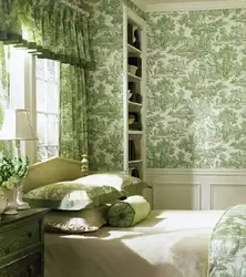 Green Wallpaper For Bedroom Walls In The Interior