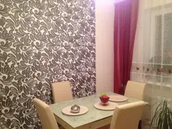 What wallpaper is better to glue in the kitchen in the apartment photo