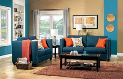 Сочетание цветов дивана в интерьере гостиной